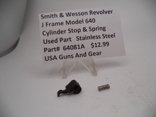 64081A Smith & Wesson J Frame Model 640 Cylinder Stop & Spring Used Part