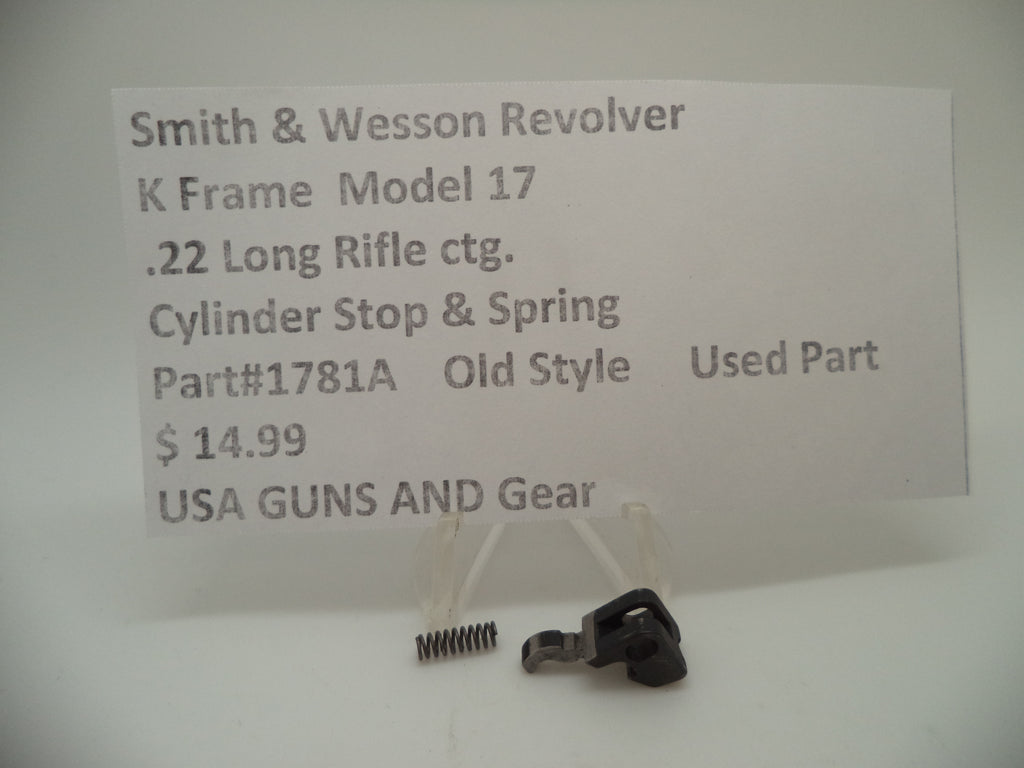 Smith & Wesson K Frame Cylinder Stop & Spring - Used OEM Part - .22 LR - Model 17 - 1781A