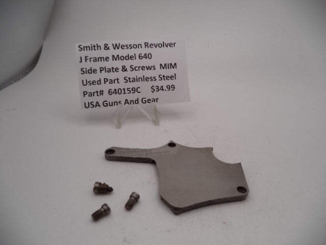 640159C Smith & Wesson J Frame Model 640 Side Plate & Screws .MIM Used Part
