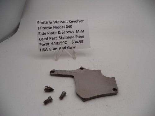 640159C Smith & Wesson J Frame Model 640 Side Plate & Screws .MIM Used Part