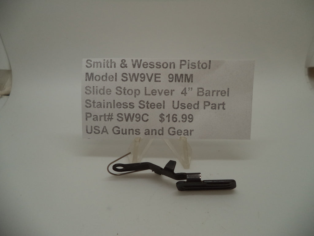 SW9C Smith & Wesson Pistol Model SW9VE 9 MM Slide Stop Lever Used Parts