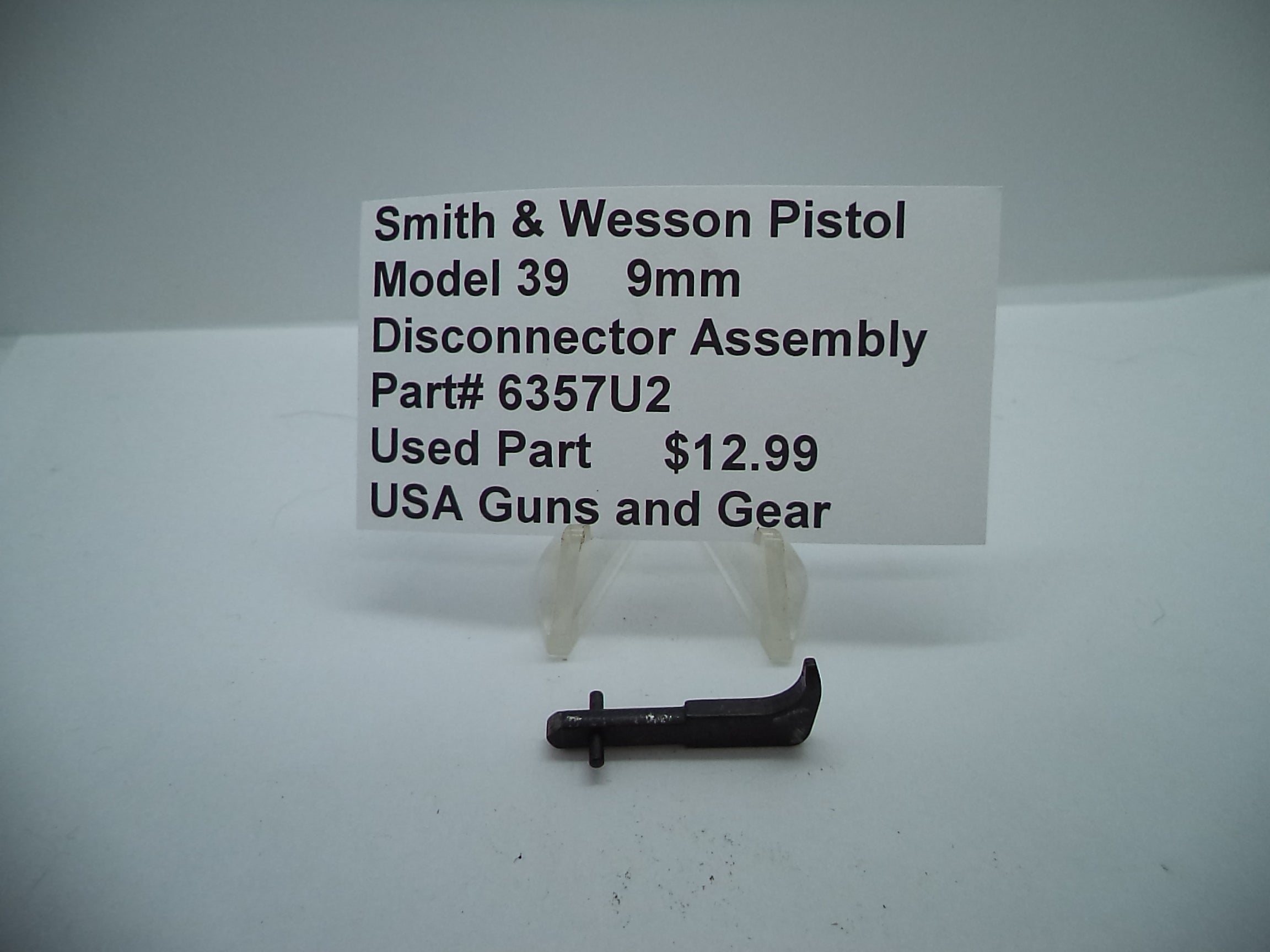 6357U2 Smith & Wesson Pistol Model 39 Disconnector Assembly Used Part 9MM