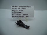3345U2 Smith & Wesson Pistol Model 39 Trigger & Pin Used Part 9MM
