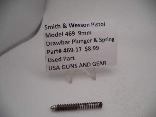 469-17 Smith & Wesson Pistol Model 469  9mm Drawbar Plunger & Spring Used Part