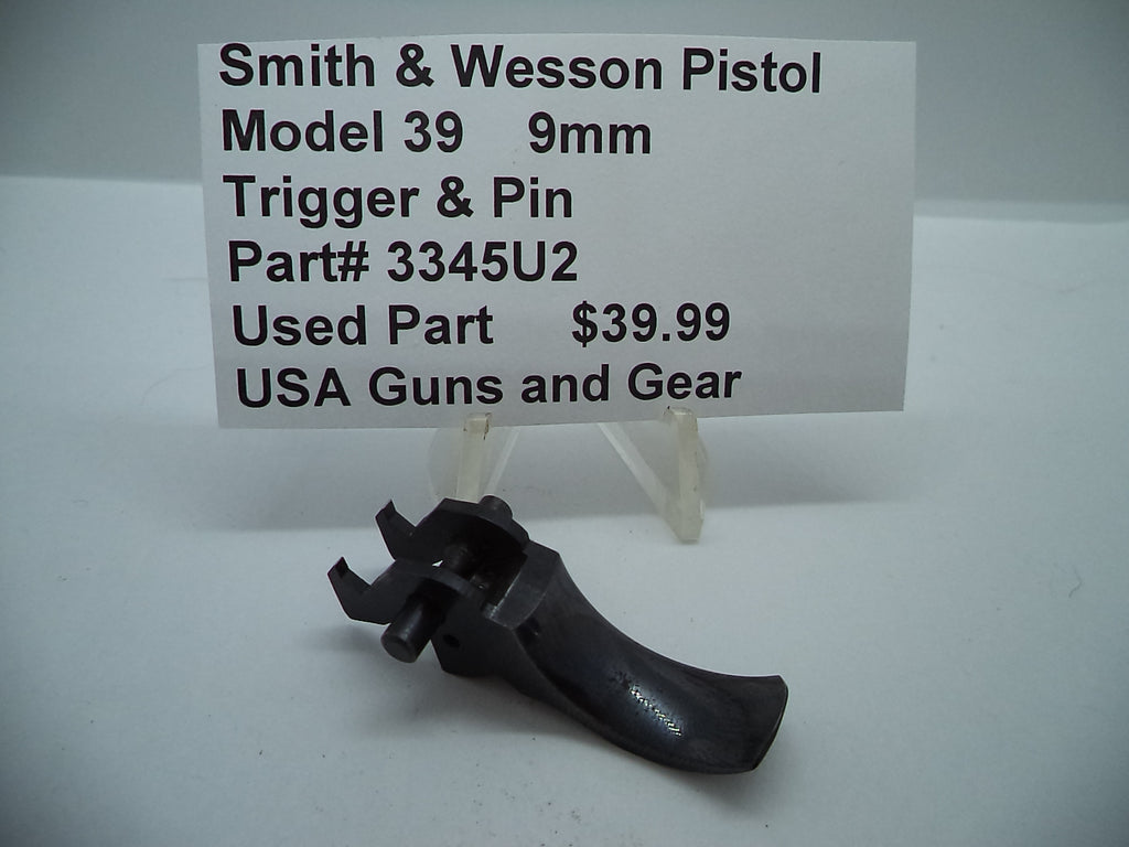 3345U2 Smith & Wesson Pistol Model 39 Trigger & Pin Used Part 9MM