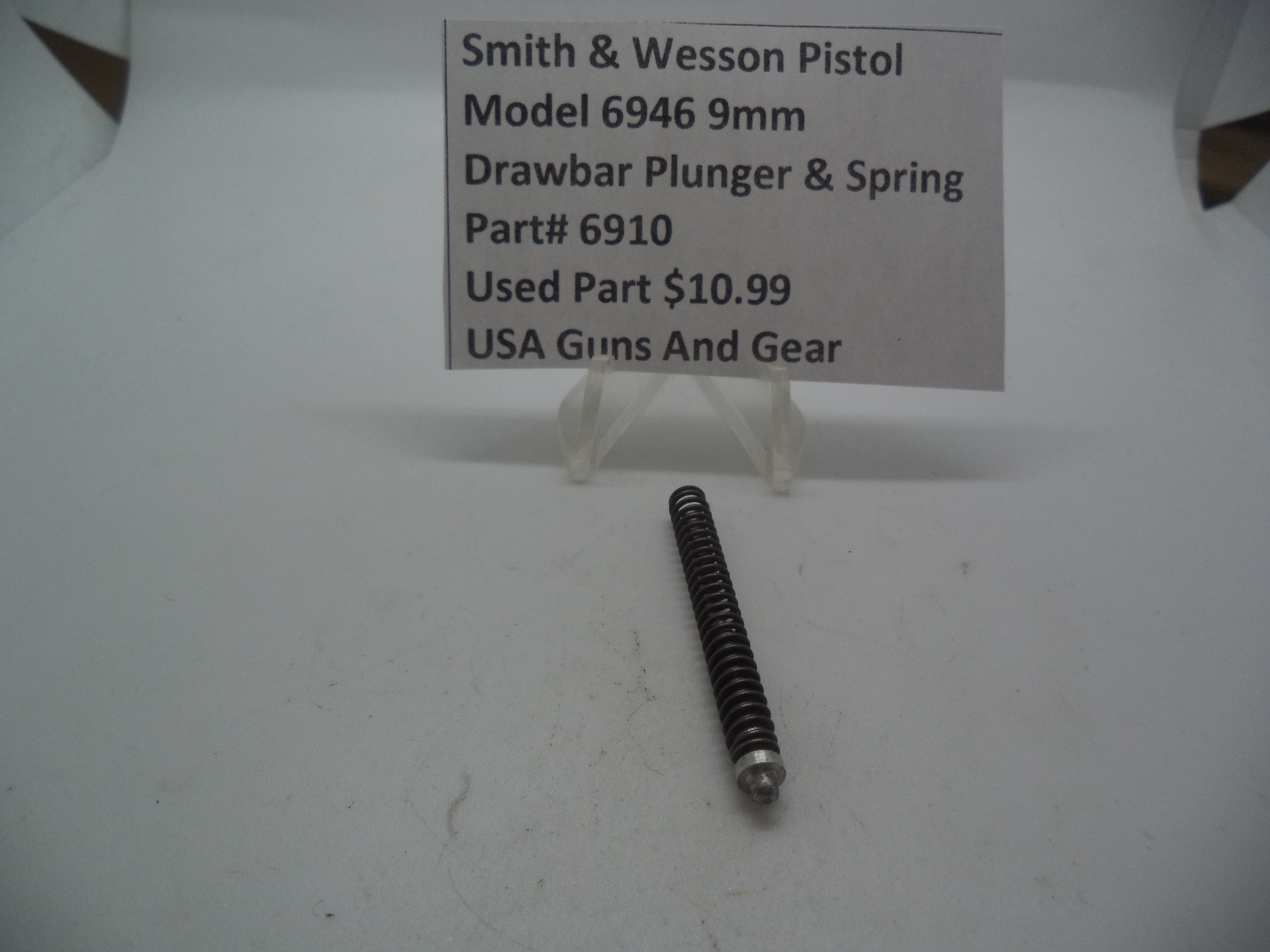 6910 Smith & Wesson Model 6946  9mm  Draw Bar Plunger & Spring Used Parts