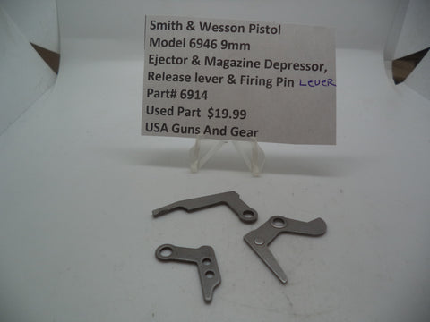 6914 Smith & Wesson Model 6946  9mm Ejector & Magazine Depressor, Release Lever & Firing Pin Lever Used Parts
