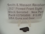 037960000 Smith & Wesson .262" Pinned Front Sight Black Serrated New