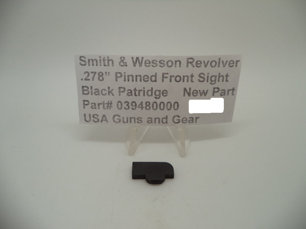 Smith & Wesson .278" Partridge Front Sight Pinned Black, displayed on a white card with product information.