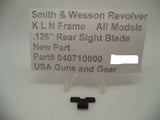 040710000 Smith & Wesson K L N Frame All Models .126" Rear Sight Blade New