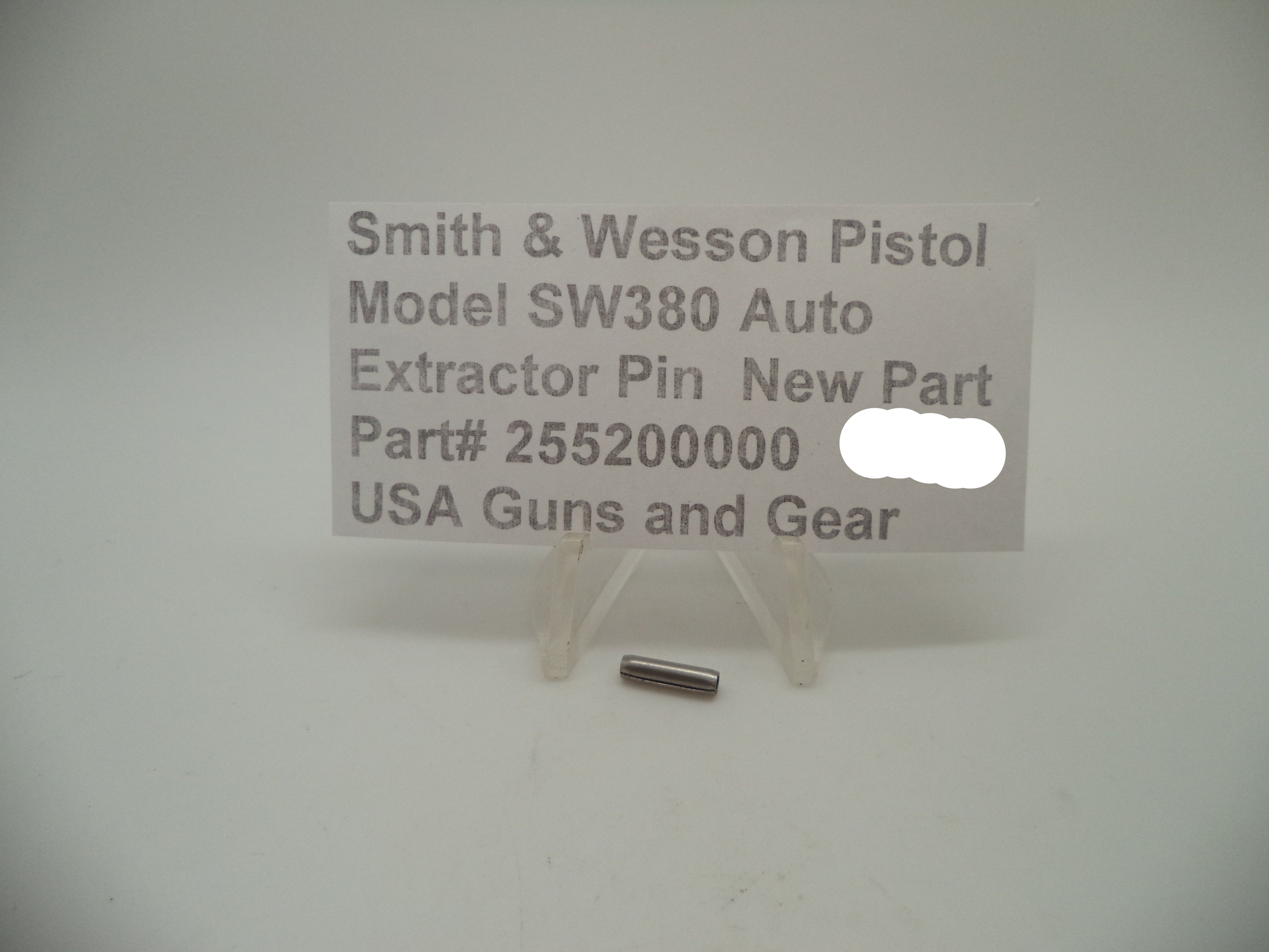 255200000 Smith & Wesson Pistol Model SW380 Auto Extractor Pin New