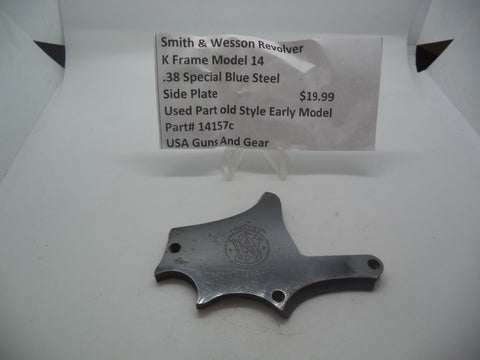 14157C Smith & Wesson K Frame Model 14  Side Plate Blue .38 Spl.  Used Part Old Style Early Model