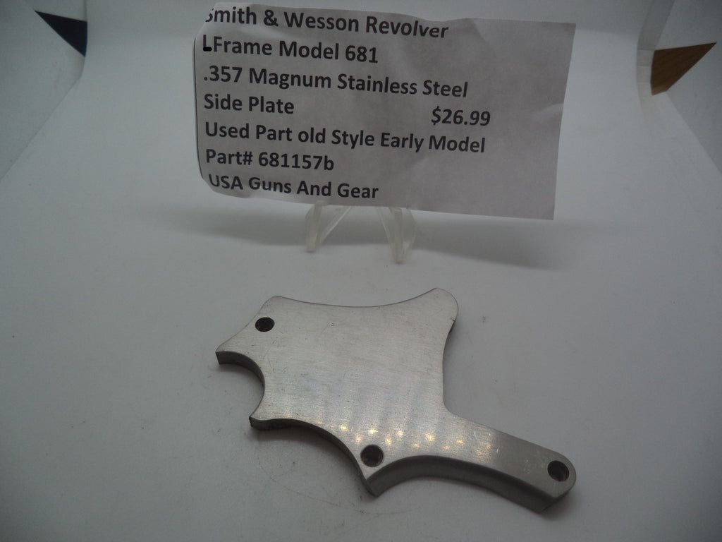 681157B Smith & Wesson L Frame Model 681 Used Part Old Style Early Model Side Plate SS .357 Mag.
