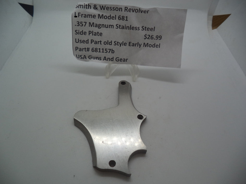 681157B Smith & Wesson L Frame Model 681 Used Part Old Style Early Model Side Plate SS .357 Mag.
