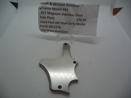 681157B Smith & Wesson L Frame Model 681 Used Part Old Style Early Model Side Plate SS .357 Mag.
