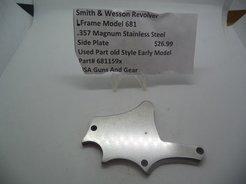 681159X Smith & Wesson L Frame Model 681 Used Part Old Style Early Model Side Plate SS .357 Mag.
