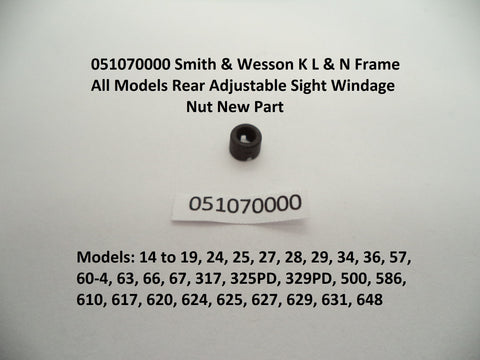 051070000 Smith & Wesson All Models Rear Adjustable Sight Windage Nut New Part