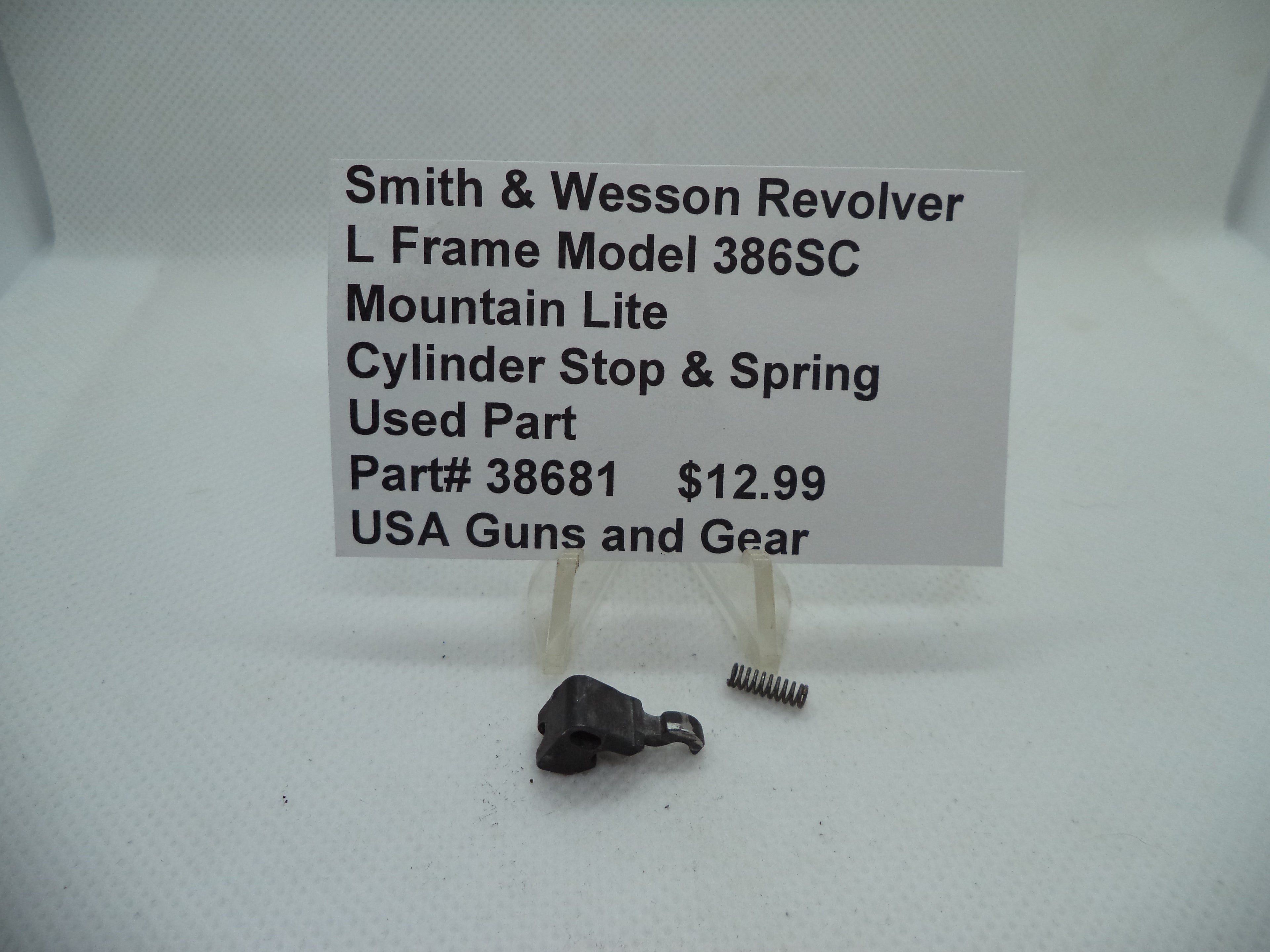 38681 Smith & Wesson L Frame Model 386SC Cylinder Stop & Spring .357 Magnum