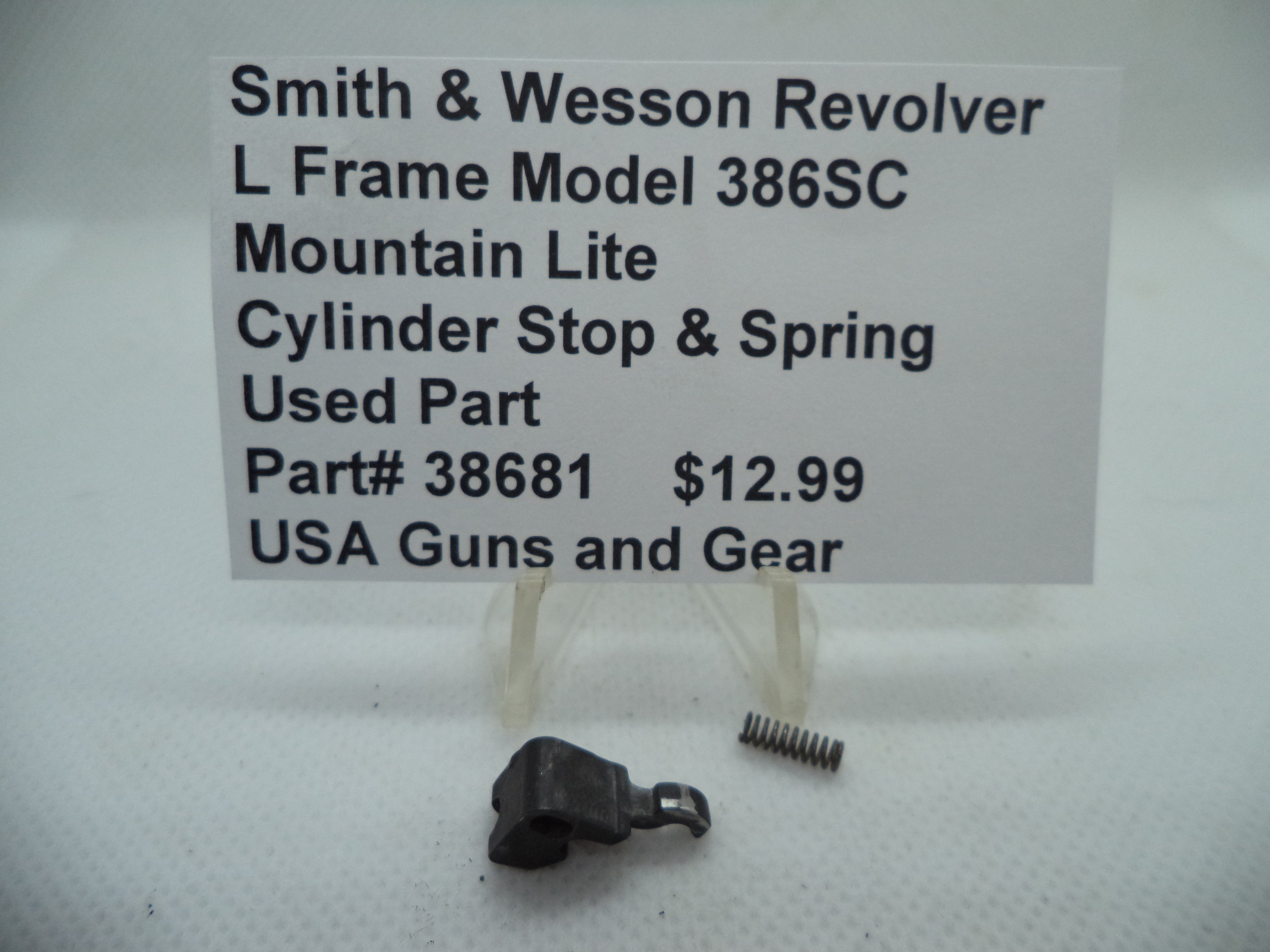 38681 Smith & Wesson L Frame Model 386SC Cylinder Stop & Spring .357 Magnum