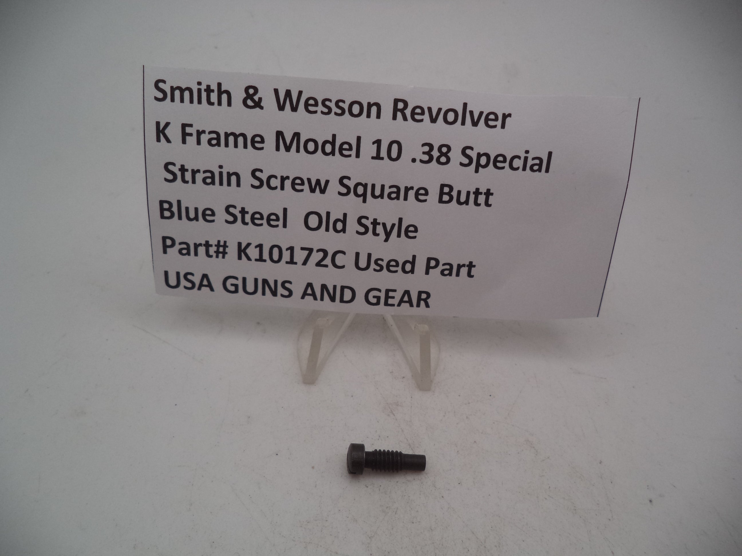 K10172C S & W K Frame Model 10 Strain Screw Square Butt .38 Special