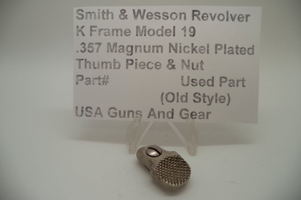 Smith & Wesson K Frame Model 19 .357 Magnum Nickel Thumb Piece & Nut - Part #19179D
