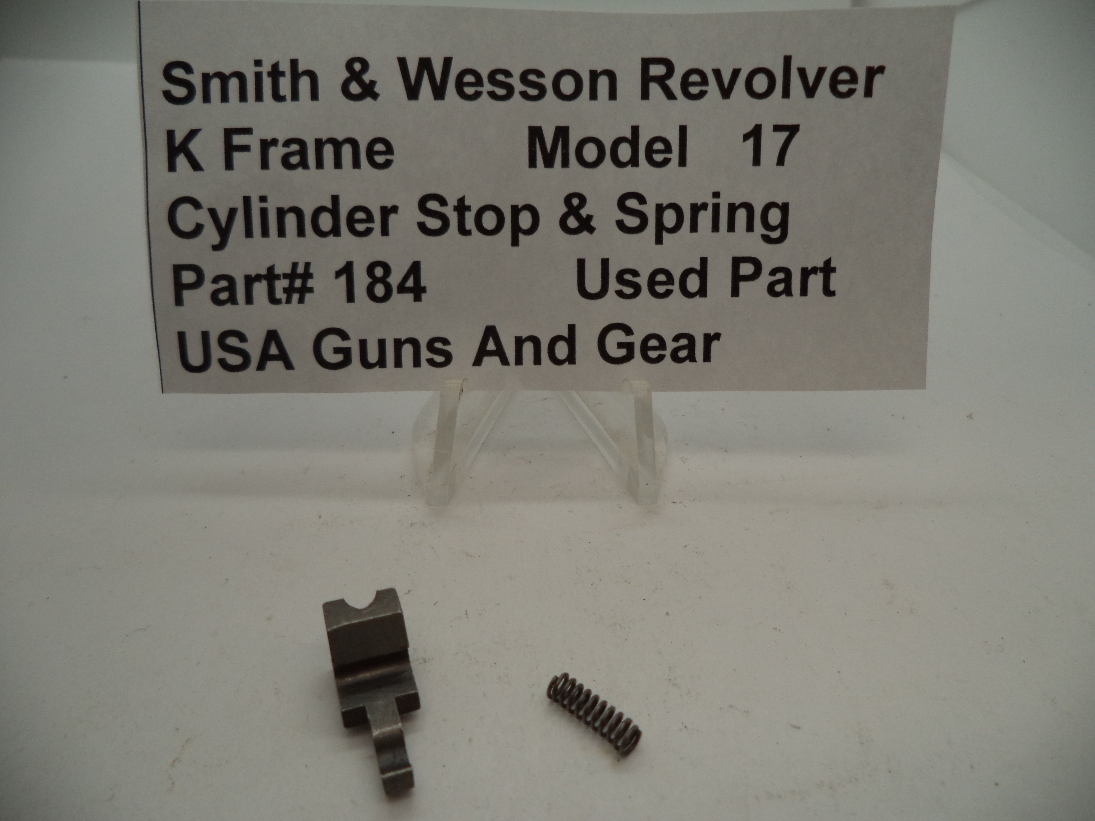 Smith & Wesson K Frame Cylinder Stop & Spring - Model 17 - Used - .22 LR 184