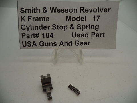 184 Smith & Wesson K Frame Model 17 Revolver Cylinder Stop & Spring Used .38 sp