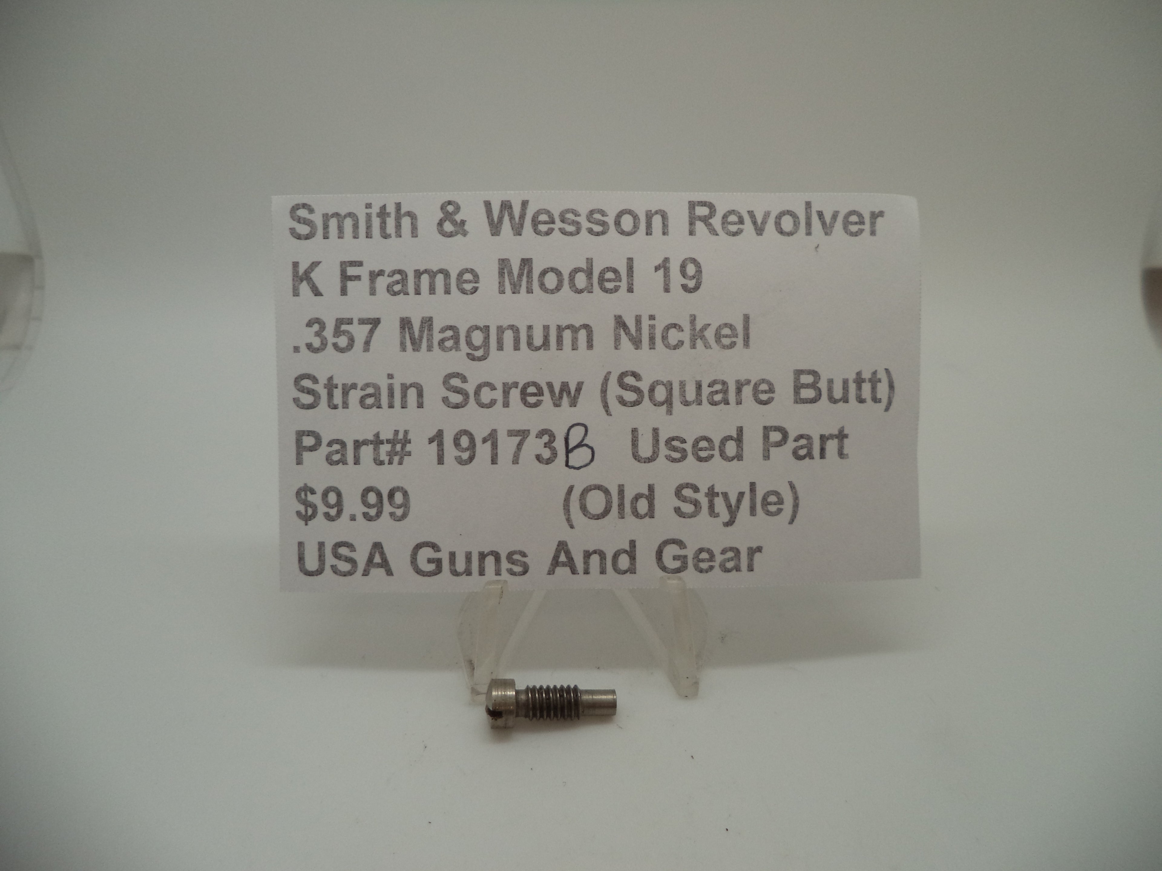 19173B Smith & Wesson K Frame Model 19 Used Strain Screw Square Butt .357 Magnum