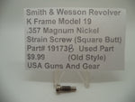 19173B Smith & Wesson K Frame Model 19 Used Strain Screw Square Butt .357 Magnum