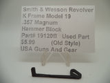 19120B Smith & Wesson K Frame Model 19 Used Hammer Block .357 Magnum