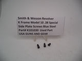 K101030 Smith & Wesson  K Frame Model 10 Side Plate Screws 38 Special