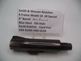 K1021D Smith and Wesson Revolver K Frame Model 10 .38 Special 4" Pinned Barrel Blue