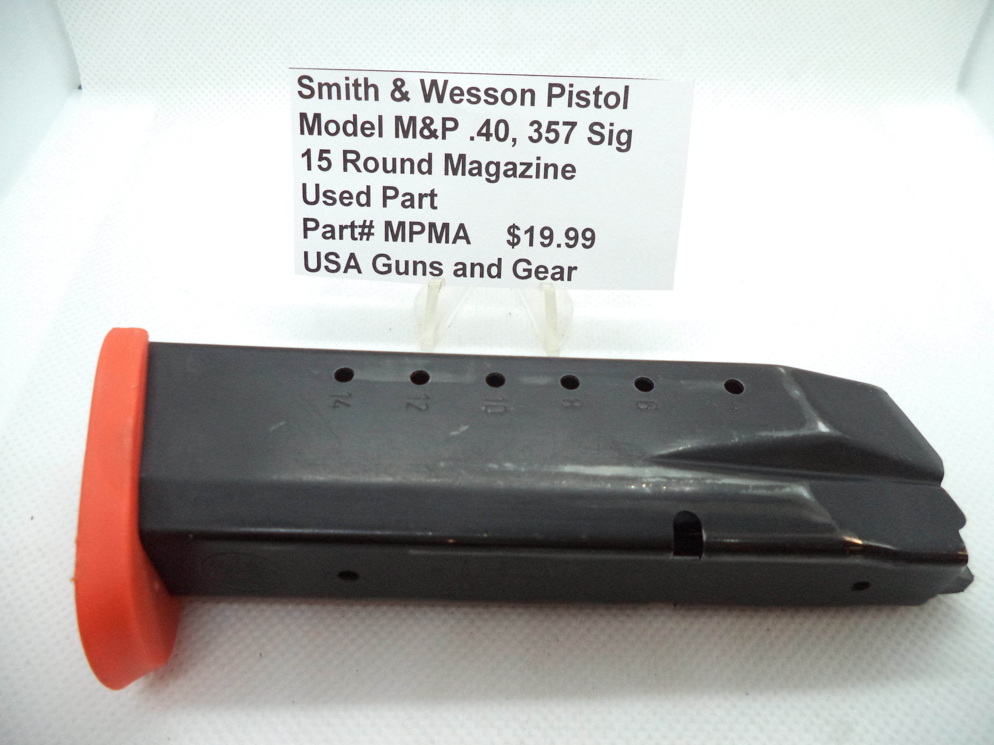 MPMA Smith & Wesson Pistol M&P 40S&W 357Sig 15 Round Magazine Used