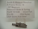 19143B Smith & Wesson K Frame Model 19 Used Rebound Slide & Spring .357 Magnum