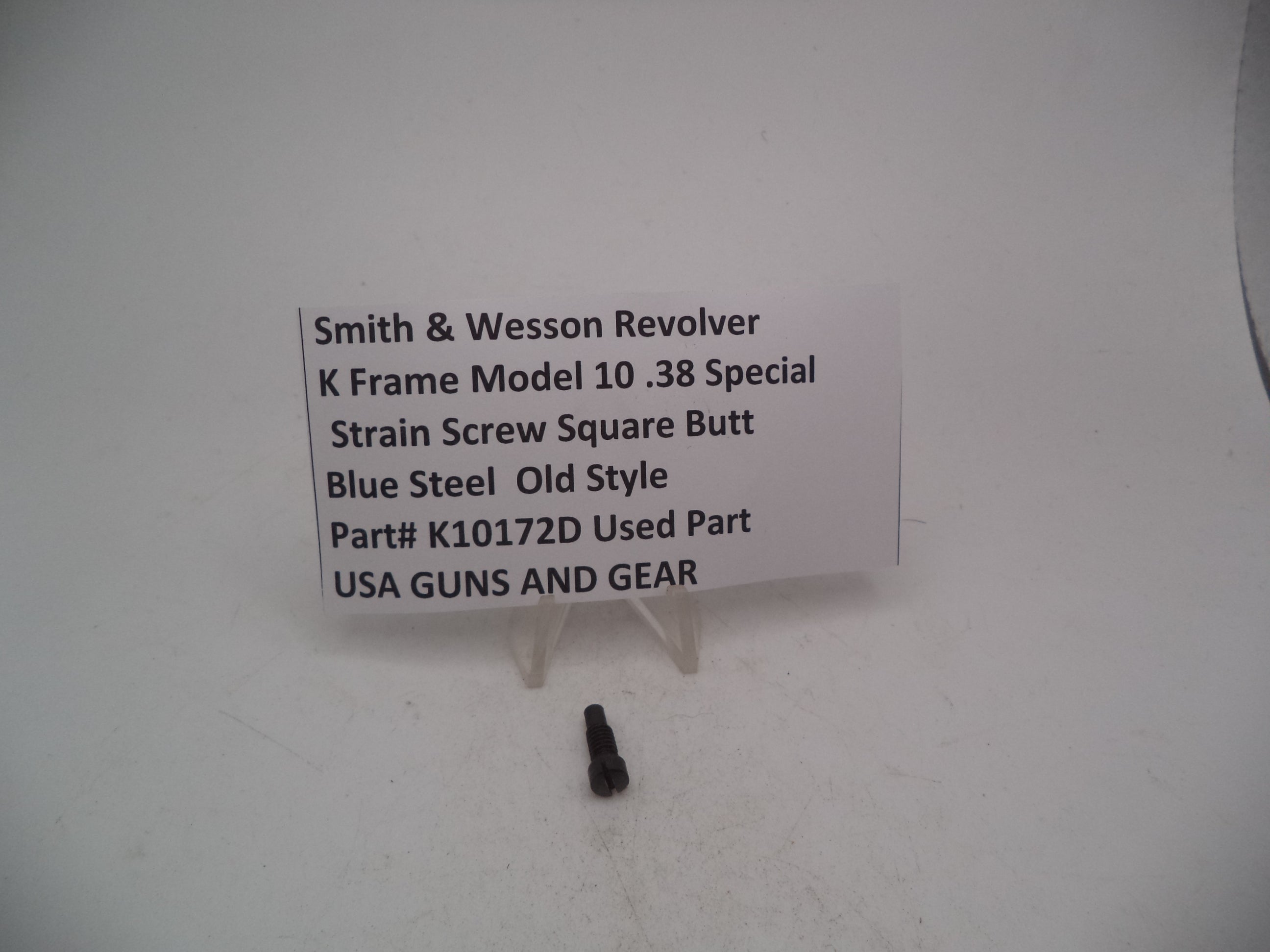 K10172D S & W K Frame Model 10 Strain Screw Square Butt .38 Special