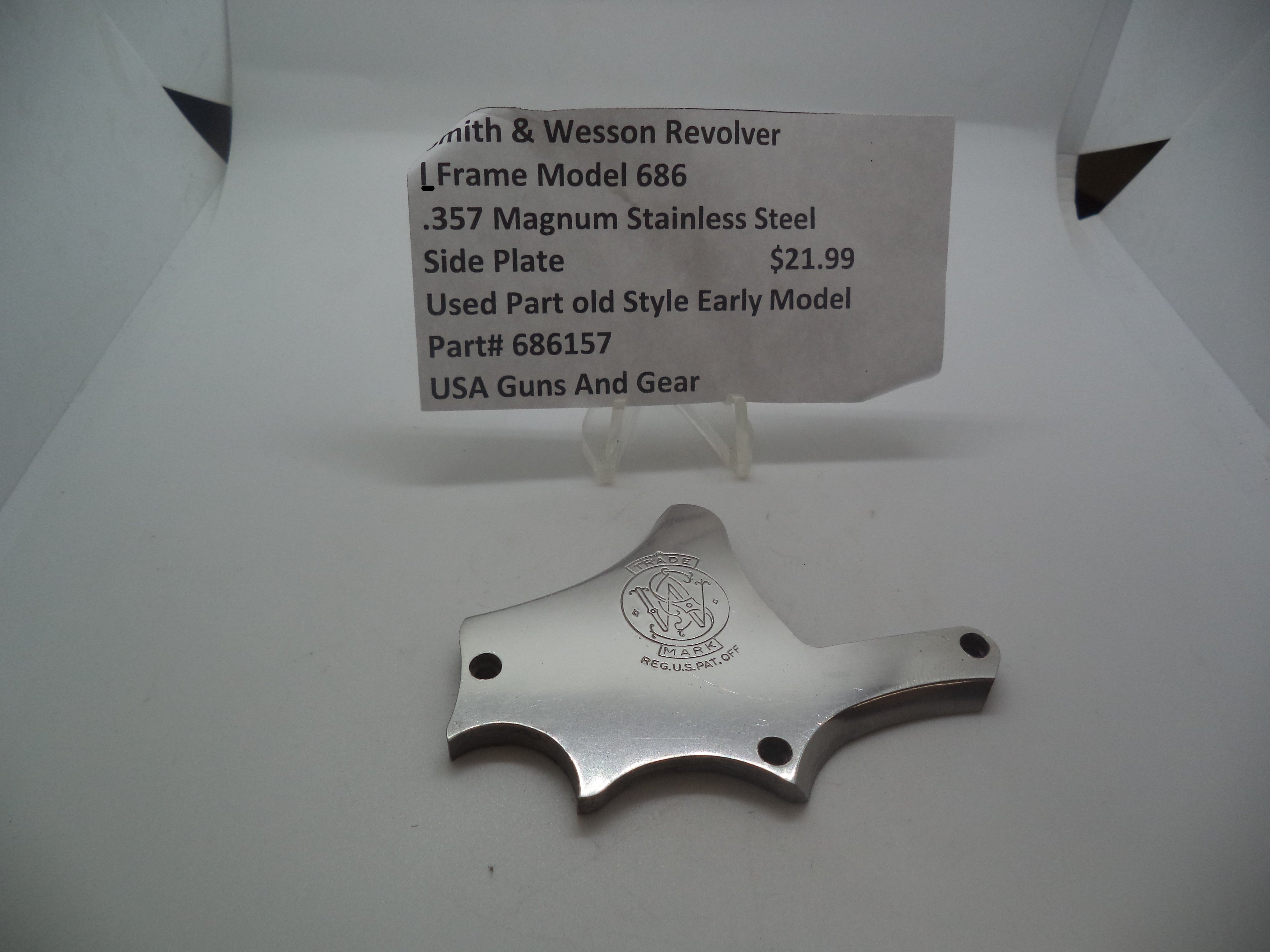 686157 Smith & Wesson Revolver L Frame Model 686 Side Plate .357 Magnum Stainless Steel