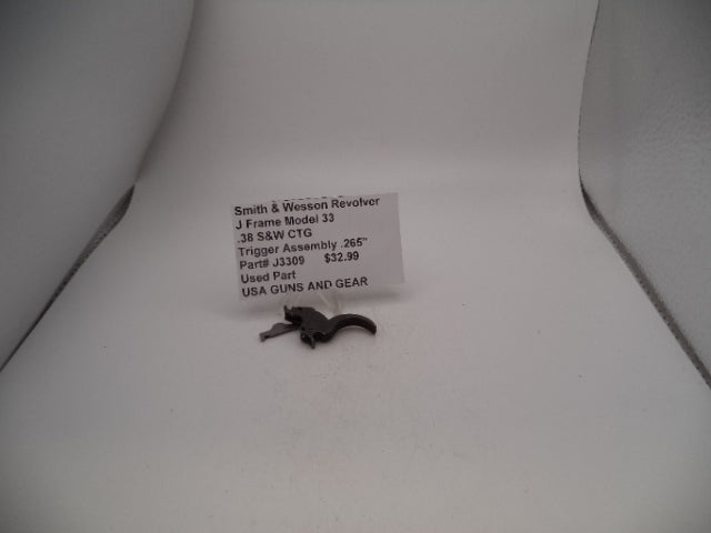 J3309 Smith and Wesson J Frame Model 33 .38 S&W CTG Trigger Assembly Used