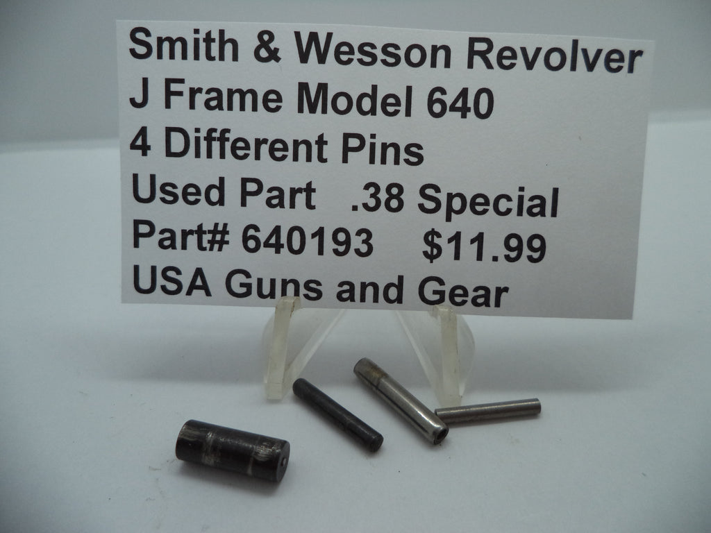 640193 Smith & Wesson J Frame Model 640 Used Pins (4) .38 Special