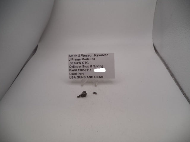 19050111 Smith and Wesson J Frame Mod 33 .38 S&W CTG Cylinder Stop & Spring Used