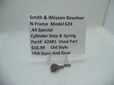 62481 Smith & Wesson N Frame Model 624 Cylinder Stop & Spring SS .44 Special