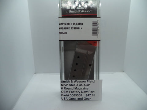 3005566 Smith & Wesson Pistol M&P Shield 45 Magazine 6 Round New Part