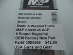 3005566 Smith & Wesson Pistol M&P Shield 45 Magazine 6 Round New Part