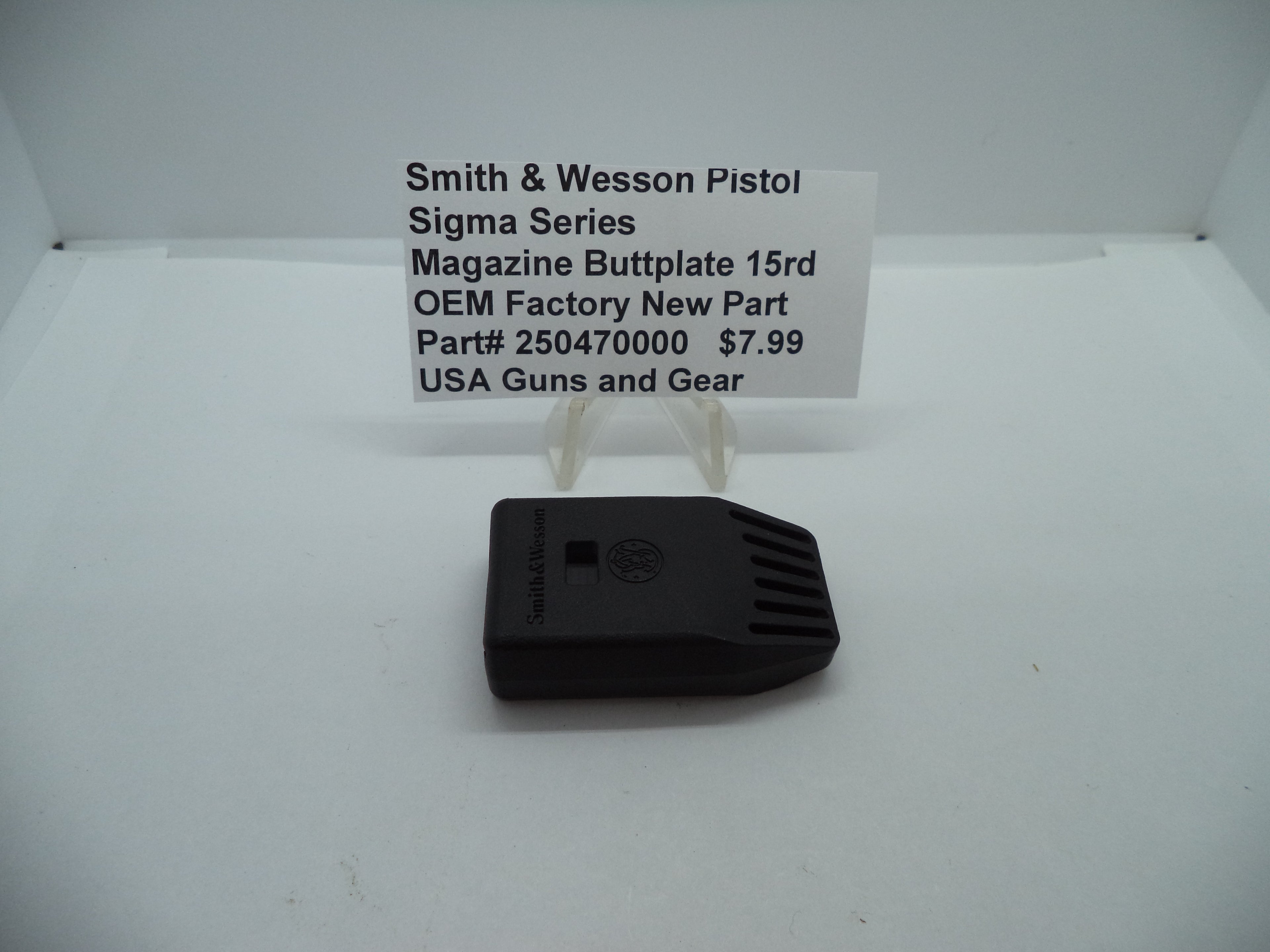 Smith & Wesson Sigma 40F Magazine Buttplate - 15 Round Factory OEM Part 250470000