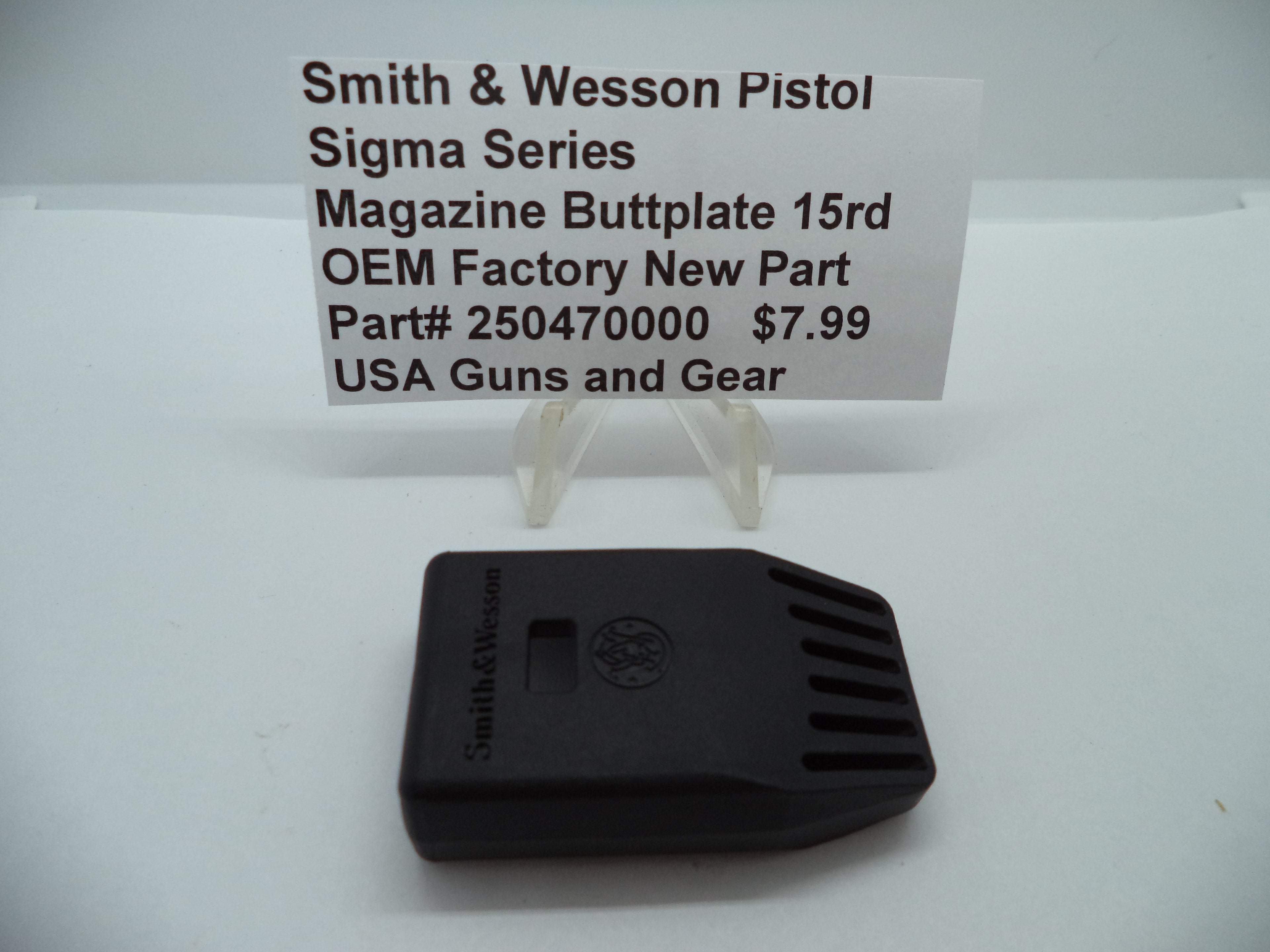 Smith & Wesson Sigma 40F Magazine Buttplate - 15 Round Factory OEM Part 250470000