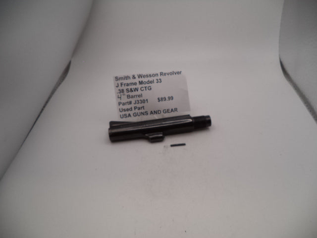 J3301 Smith and Wesson J Frame Model 33  .38 S&W  CTG 4" Barrel Used