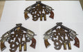 Dual Revolver Decor Quantity of 3 "We Don't Call 911"  11" x 9"  Western Charm