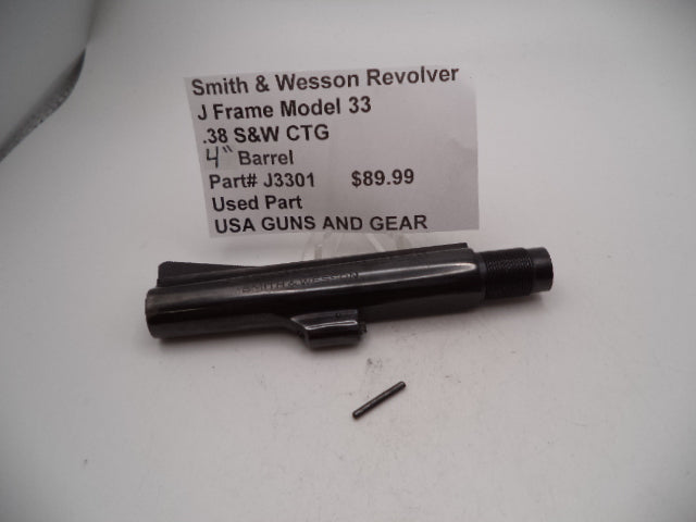 J3301 Smith and Wesson J Frame Model 33  .38 S&W  CTG 4" Barrel Used