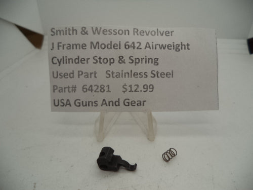 64281  Smith & Wesson J Frame Model 642 Airweight Cylinder Stop & Spring  .38 Special