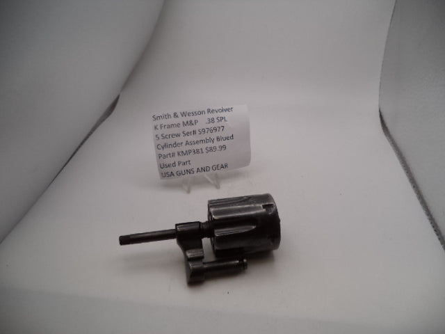 Smith & Wesson K Frame M&P 5 Screw Cylinder Assembly - Blue Steel .38 Special - Serial# S976977 - Used OEM Part KMP381