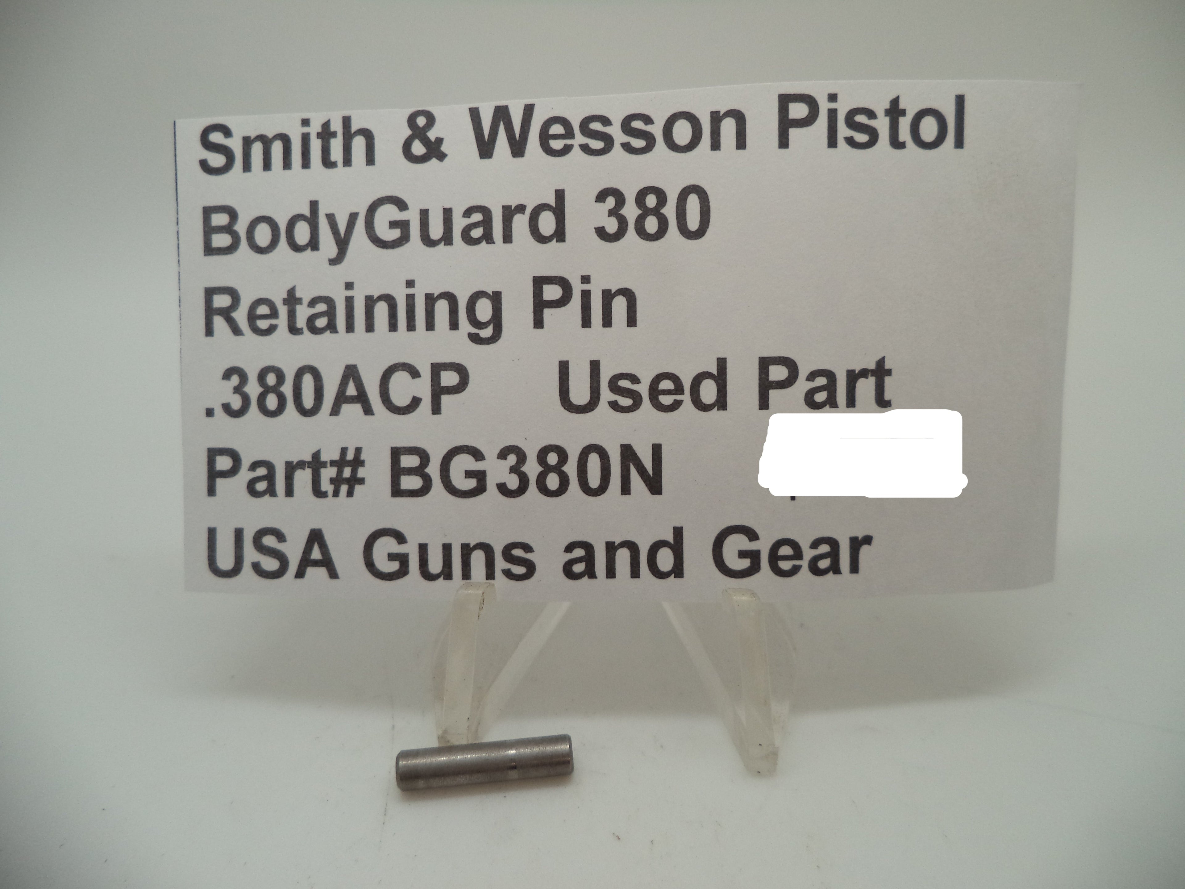 BG380N Smith & Wesson Bodyguard 380 Retaining Pin Used .380ACP